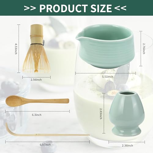 DUBUOZA Matcha Kit 5 Pièces - Utile pour Amateurs de Matcha à la Maison et au Bureau, avec Tasses et Fouets Complets