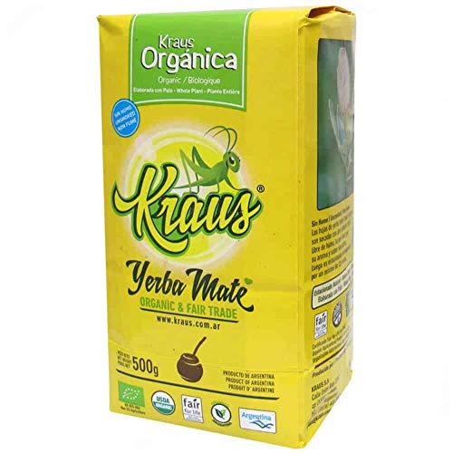 Yerba Mate Kraus Bio Maté bio (USDA Organic) pour santé et bien-être lors de la tasse du matin ou en après-midi - 7x500g