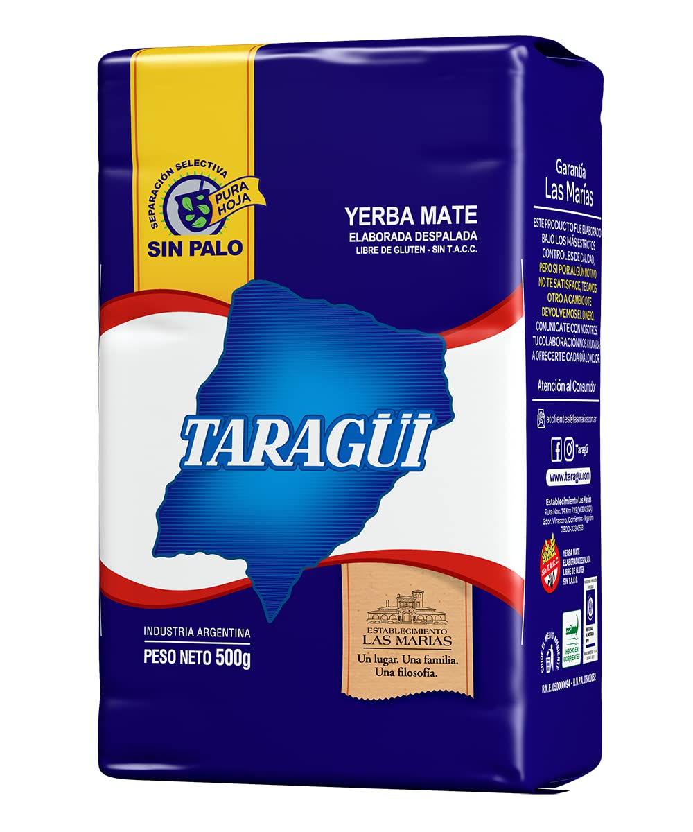 Yerba Mate Taragui Azul 500g sans tiges pour homme en souhaitant une santé optimale pendant votre journée de travail