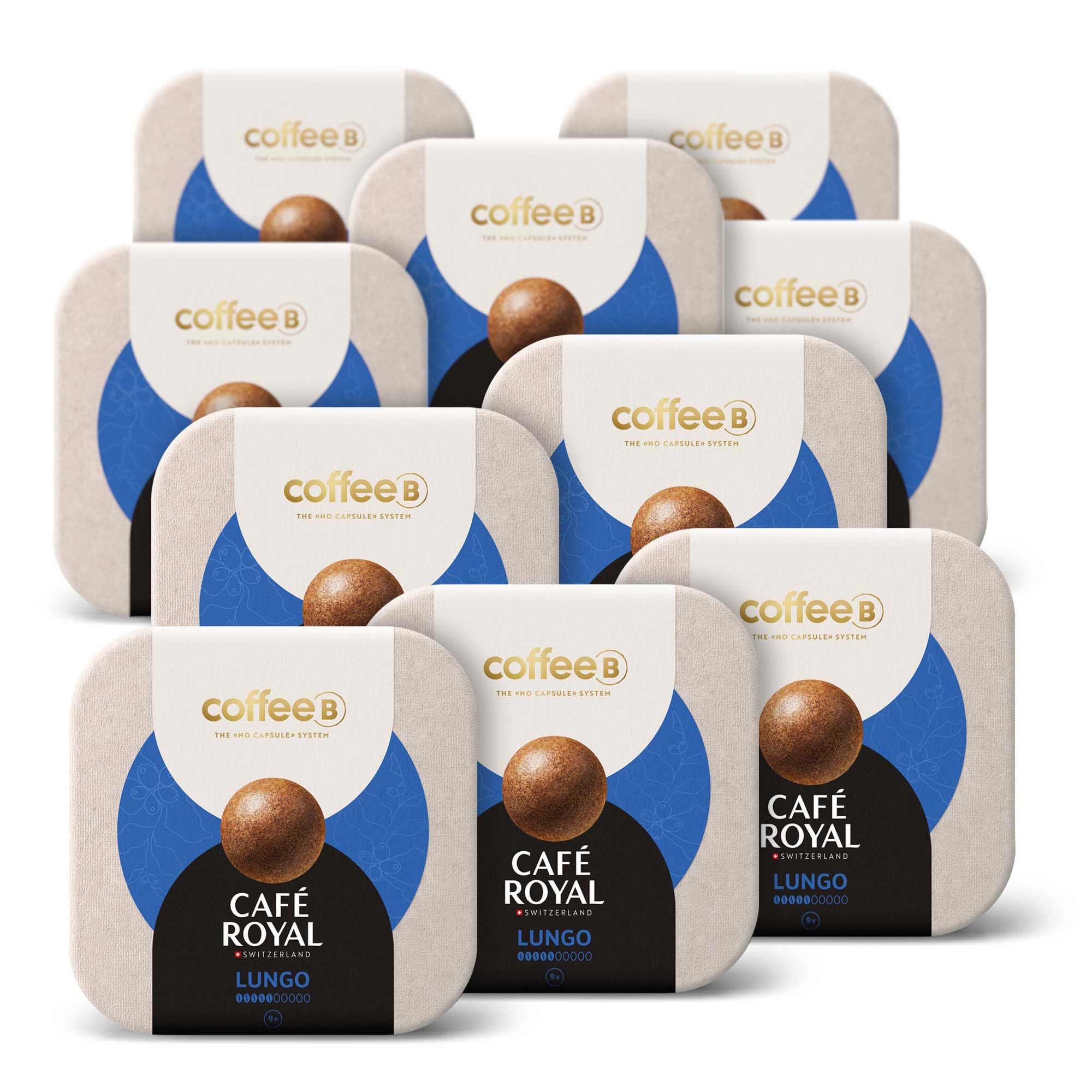 Boules de café haut de gamme 90 Coffee Balls Lungo - 100% compostable pour CoffeB by Café Royal - Idéales pour amateurs 